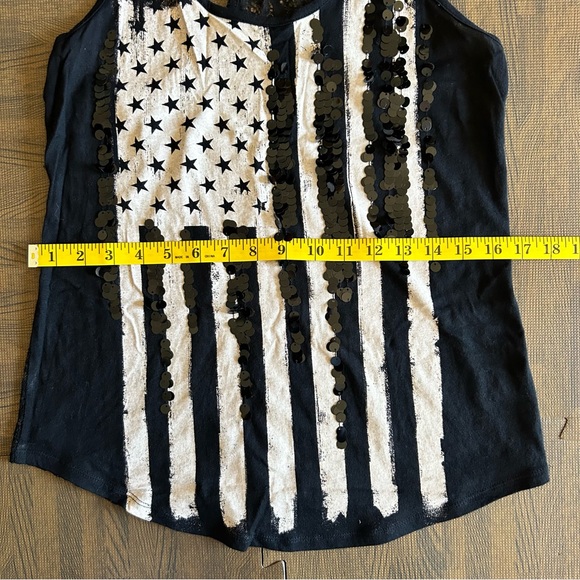 Like New! | Express | USA Sequin & Lace Tank Top | Size S - Picture 7 of 9
